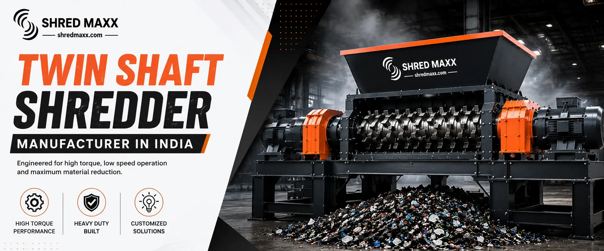Twin Shaft Shredder Machine by ShredMaxx